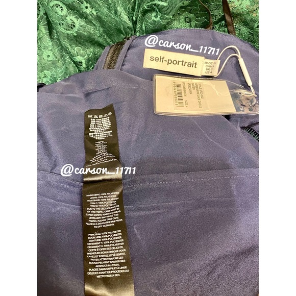 NWT Self Portrait Green Fine Lace Dress US4 - Picture 9 of 12